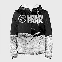 Куртка с капюшоном женская Линкин Парк Лого Рок ЧБ Linkin Park Rock, цвет: 3D-белый