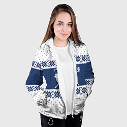 Куртка с капюшоном женская Северный Олень звезда, цвет: 3D-белый — фото 2