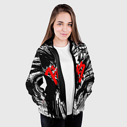 Куртка с капюшоном женская БЕРСЕРК РИСУНОК BERSERK, цвет: 3D-черный — фото 2