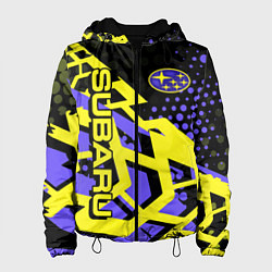 Куртка с капюшоном женская Subaru Cубару, цвет: 3D-черный