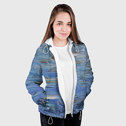 Куртка с капюшоном женская Мазки красок, цвет: 3D-белый — фото 2
