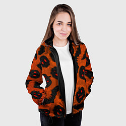 Куртка с капюшоном женская Halloween print, цвет: 3D-черный — фото 2