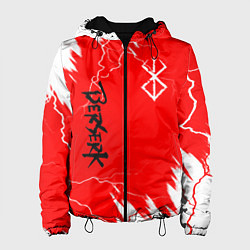 Куртка с капюшоном женская BERSERK logo, цвет: 3D-черный
