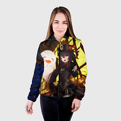 Куртка с капюшоном женская Ху Тао Genshin Impact, цвет: 3D-черный — фото 2