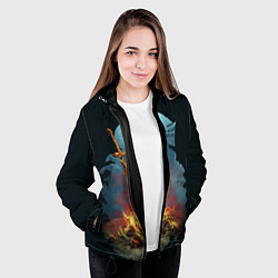 Куртка с капюшоном женская Witcher 3 костер, цвет: 3D-черный — фото 2