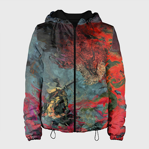 Женская куртка Sekiro Самурай против дракона / 3D-Черный – фото 1