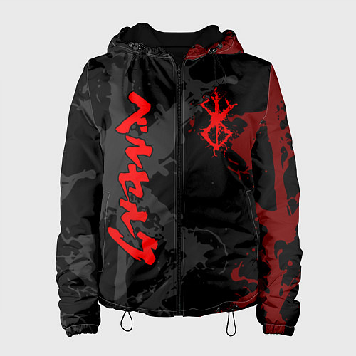 Женская куртка БЕРСЕРК КЛЕЙМО ГАТСА ЛОГО ИЕРОГЛИФЫ / 3D-Черный – фото 1