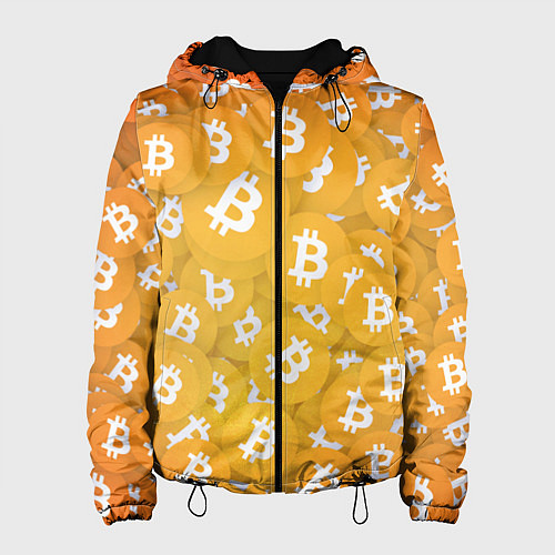 Женская куртка Биткоин текстура / 3D-Черный – фото 1