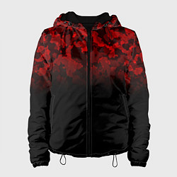 Куртка с капюшоном женская BLACK RED CAMO RED MILLITARY, цвет: 3D-черный
