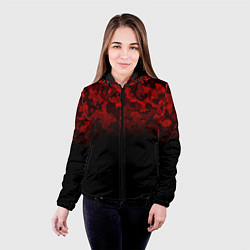 Куртка с капюшоном женская BLACK RED CAMO RED MILLITARY, цвет: 3D-черный — фото 2