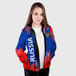 Куртка с капюшоном женская Патриот России Я Русский!, цвет: 3D-черный — фото 2