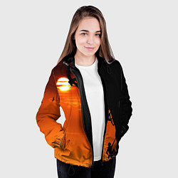 Куртка с капюшоном женская СКАЛОЛАЗЫ В ЗАКАТЕ, цвет: 3D-черный — фото 2