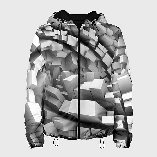 Женская куртка Геометрическая объёмная абстракция / 3D-Черный – фото 1