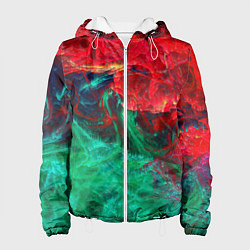 Куртка с капюшоном женская НЕОНОВАЯ ТОКСИЧНАЯ АБСТРАКЦИЯ NEON TOXIC WAVES, цвет: 3D-белый