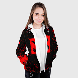 Куртка с капюшоном женская DOTA 2 БРЫЗГИ КРАСОК ДОТА 2 ЛОГО, цвет: 3D-белый — фото 2
