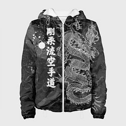 Куртка с капюшоном женская Токийский Дракон Иероглифы Dragon Japan, цвет: 3D-белый