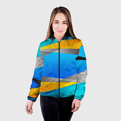 Куртка с капюшоном женская Резкая Абстракция, цвет: 3D-черный — фото 2