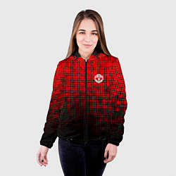 Куртка с капюшоном женская MU red-black, цвет: 3D-черный — фото 2