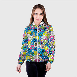Куртка с капюшоном женская Takashi Murakami Улыбающиеся цветы, цвет: 3D-белый — фото 2