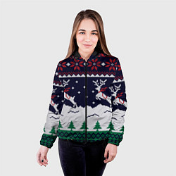 Куртка с капюшоном женская СВИТЕР С ОЛЕНЯМИ DEER SWEATER, цвет: 3D-черный — фото 2