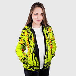 Куртка с капюшоном женская Cyberpunk 2077 YELLOW, цвет: 3D-черный — фото 2
