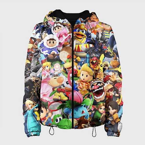 Женская куртка SUPER SMASH BROS ГЕРОИ ИГРЫ / 3D-Черный – фото 1