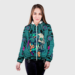 Куртка с капюшоном женская Cyberpunk 2077!, цвет: 3D-белый — фото 2