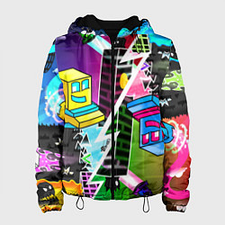 Куртка с капюшоном женская Geometry Dash: Parallel Worlds, цвет: 3D-черный