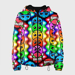 Куртка с капюшоном женская Geometry Dash: Smiles, цвет: 3D-черный