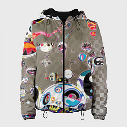 Куртка с капюшоном женская Takashi Murakami арт с языками, цвет: 3D-черный