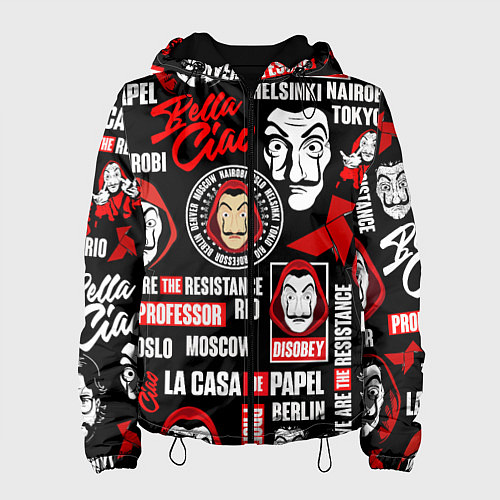 Женская куртка БУМАЖНЫЙ ДОМ ЛОГОБОМБИНГ LA CASA DE PAPEL / 3D-Черный – фото 1