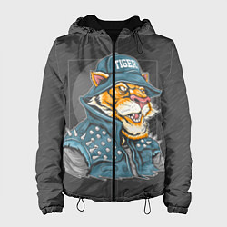 Куртка с капюшоном женская Крутой тигр cool tiger, цвет: 3D-черный