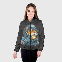 Куртка с капюшоном женская Крутой тигр cool tiger, цвет: 3D-черный — фото 2
