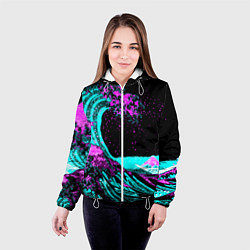 Куртка с капюшоном женская НЕОНОВАЯ ЯПОНИЯ, ВОЛНА, ФУДЗИЯМА NEON JAPAN, цвет: 3D-белый — фото 2