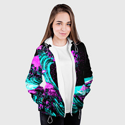 Куртка с капюшоном женская НЕОНОВАЯ ЯПОНИЯ, ВОЛНА, ФУДЗИЯМА NEON JAPAN, цвет: 3D-белый — фото 2