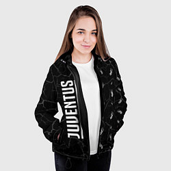 Куртка с капюшоном женская ЮВЕНТУС - Мрамор, цвет: 3D-черный — фото 2