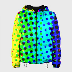 Куртка с капюшоном женская Цветная кислота, цвет: 3D-черный