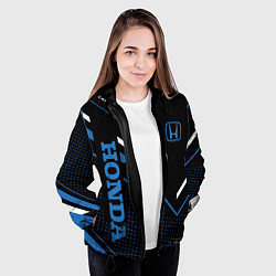 Куртка с капюшоном женская HONDA, ХОНДА ГЕОМЕТРИЯ, цвет: 3D-черный — фото 2