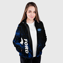 Куртка с капюшоном женская FORD, ФОРД ГЕОМЕТРИЯ, цвет: 3D-черный — фото 2