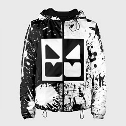 Куртка с капюшоном женская GEOMETRY DASH BLACK & WHITE SMILE, цвет: 3D-черный