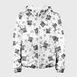 Куртка с капюшоном женская PATTERN QR CODE, цвет: 3D-белый