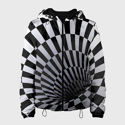 Женская куртка Оптическая Иллюзия, черно-белая / 3D-Черный – фото 1