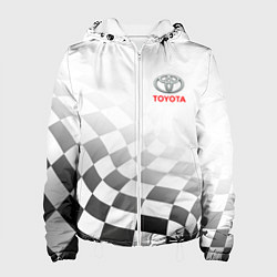 Куртка с капюшоном женская TOYOTA, ТОЙОТА СПОРТ, ФИНИШНЫЙ ФЛАГ, цвет: 3D-белый
