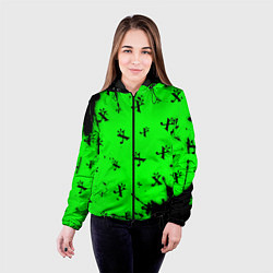 Куртка с капюшоном женская ДРЕВНИЙ СИМВОЛ Брызги Паттерн, цвет: 3D-черный — фото 2