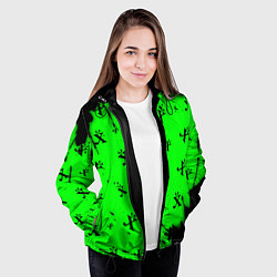 Куртка с капюшоном женская ДРЕВНИЙ СИМВОЛ Брызги Паттерн, цвет: 3D-черный — фото 2