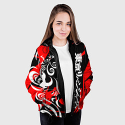 Куртка с капюшоном женская TOKYO REVENGERS ТОСВА RED VER, цвет: 3D-черный — фото 2
