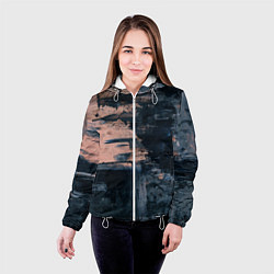 Куртка с капюшоном женская Абстракция краска, цвет: 3D-белый — фото 2