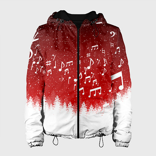 Женская куртка МУЗЫКАЛЬНАЯ НОВОГОДНЯЯ НОЧЬ 2022 НОВЫЙ ГОД / 3D-Черный – фото 1