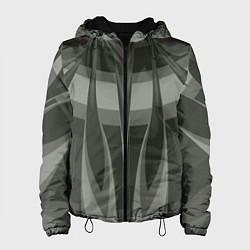 Куртка с капюшоном женская Орхидея в зеленом Абстракция 541-2-p3-4 Дополнение, цвет: 3D-черный