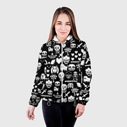 Куртка с капюшоном женская UNDERTALE PATTERN БЕЛЫЙ, цвет: 3D-белый — фото 2